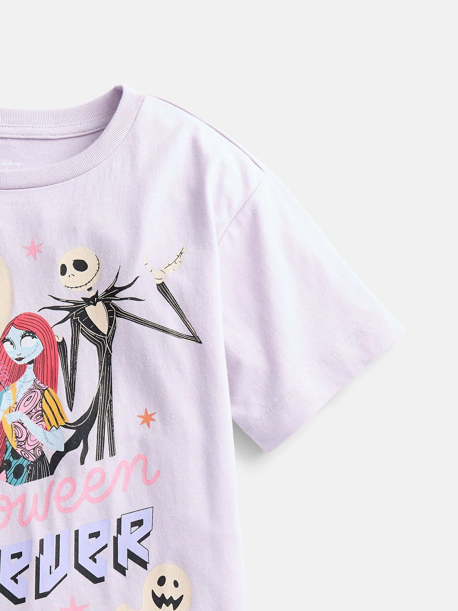 The Nightmare Before Christmas Girls' Graphic Tee with Short Sleeves, Sizes 4-16