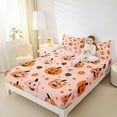 thumbnail image 4 of Feelyou Halloween Festival Bed Sheets, Funny Orange Pumpkin King Sheets, Trick or Treat Sheet Set, Ultra Soft Home Decor,4 Pieces, 4 of 7