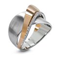 thumbnail image 2 of Creative Two-Tone Personalized Metal Microinlaid Zircon Ring Jewelry GiftThe Best Gift for A Loved One, 2 of 4