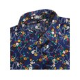 thumbnail image 3 of MODA NOVA Big & Tall Men's Short Sleeve Printed Button Front Beach Hawaiian Shirt Dark Blue 34, 3 of 7