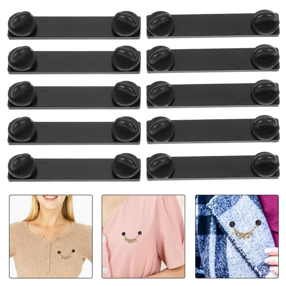 TEHAUX  10 Pcs Spur Brooch Pins for Crafts Clasps Back Locking Labels Man Black