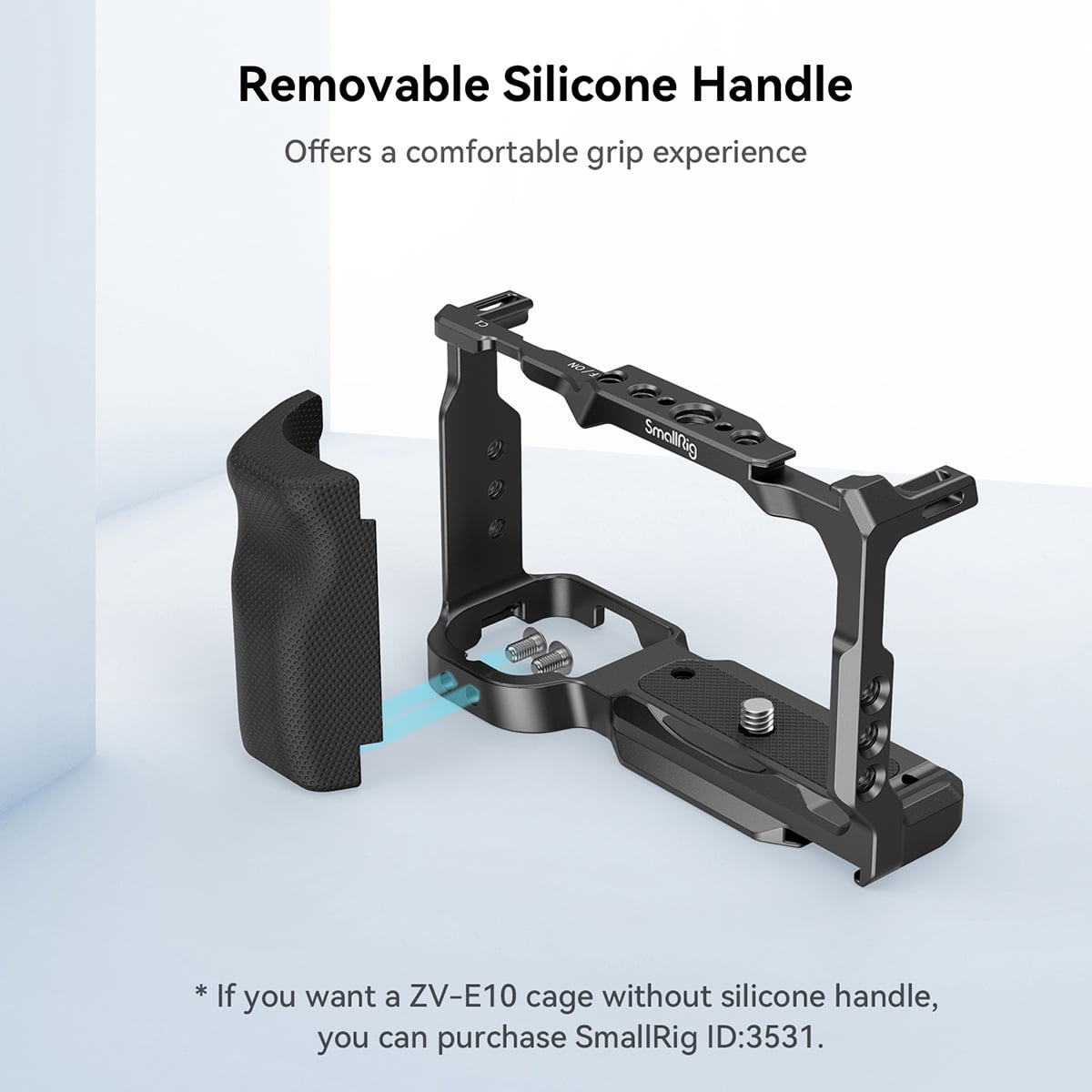 SmallRig ZV-E10 Cage with Silicone Handle and Built-in Threaded