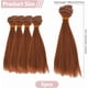 thumbnail image 2 of Kit de 5 extensiones de cabello para pelucas, 15.5 cm, liso y corto, de fibra resistente al calor, para crear extensiones de cabello. Color castaño claro. Ideal para manualidades con el cabello., 2 of 9