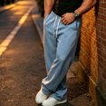 thumbnail image 5 of Mens Pants Running Sweatpants With Pockets Drawstring Elastic Waist Joggers Sweatpants Trousers Mens Long Pants, 5 of 7