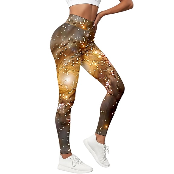 Workout Leggings for Women with Celestial Print Stretchy Soft Comfy Running Casual High Waist Workout Gym Yoga Pants