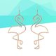 thumbnail image 3 of 1 Pair Fashion Creative Geometric Hollow Flamingo Dangle Earrings Jewelry For Women Girls (e2008), 3 of 3