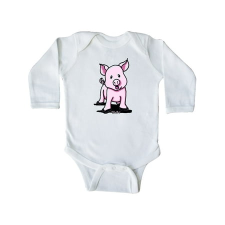 

Inktastic Screaming Piggie Gift Baby Boy or Baby Girl Long Sleeve Bodysuit