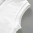 thumbnail image 6 of Girls' Cotton Zip Up Jacket Vest Boys Sleeveless Full Zipper Waistcoat with Pockets, Hoodless/Hoody Outerwear (5 Years, White), 6 of 6