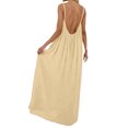 thumbnail image 3 of Women's Spaghetti Strap Backless Loose-fitting Resort Long Dress, 3 of 9