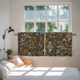 thumbnail image 4 of Boho Floral Tier Curtains, Vintage Botanical Paisley Flower Light Filtering Kitchen Curtains, 2Pcs Rod Pocket Half Window Treatments Panels for Sink Cafe Cabinet Camper 27.5x24 Inches, 4 of 9