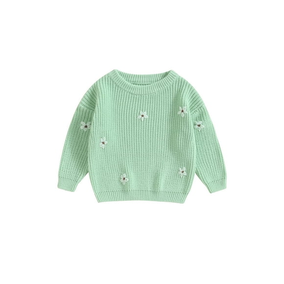 Gupgi Toddler Baby Girl Flower Sweater Warm Knit Sweatshirt Long Sleeve Fall Winter Tops