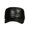 thumbnail image 2 of Men Hat Black Genuine Leather Flat Cap Beret Male Vintage Adjustable Army Cap Ivy Casual Autumn Captain Hat ,Fashion Design, 2 of 8
