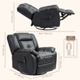 thumbnail image 3 of HOMCOM 8-Point Vibration Massage Recliner Chair for Living Room, Black, 3 of 10