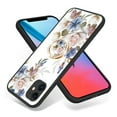thumbnail image 6 of Feishell Compatible with iPhone 11 6.1 inch Flower Pattern Case with Diamond Ring Holder Support Magnetic Car Mount,Shockproof Luxury Glossy Glass Slim Phone Case for Women Girls,C, 6 of 13