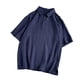 thumbnail image 2 of Ceisia Breathable Cotton-Linen Polo Shirt Men's Relaxed Fit Short Sleeve Solid Color Casual Top Navy XXL Gifts, 2 of 4