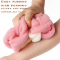 thumbnail image 4 of 4 paquetes de esponja larga y elástica para la espalda con asas de cuerda para fregar la espalda, esponja de malla para ducha de baño, exfoliante corporal, esponja vegetal trenzada elástica para, 4 of 5