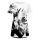 thumbnail image 4 of Blusas de Manga Corta para las Mujeres Botón Impreso Cuello Redondo Top Casual, Blusas para las Mujeres Casual, 4 of 5
