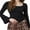 Black, variant on MIPREWUY Women Solid Color T-shirt Slim Ruched Square Neck Long Flare Sleeve Curved Hem Tops Casual Streetwear