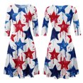 thumbnail image 6 of BOMYJESK Maxi Dresses for Women American Flag Floral Beach Long Dresses 4th Of July Summer Dresses Independence Day Art Print Elegant Classy Evening Dress for Party Light Blue M, 6 of 7