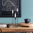thumbnail image 4 of Cylinder Top Taper Candle Holders, Set of 3, Artisan Crafted, Finished in Black, Hand Rubbed Iron, 12.5, 10.25, and 7.75 Inches Tall, 4 of 6