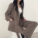 thumbnail image 2 of Blazer de manga larga para Mujer, conjunto de pantalón, chaqueta informal, traje de 2 piezas, prendas de vestir, moda de otoño, 2024, 2 of 4