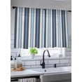 thumbnail image 5 of Sheer Curtains 54 Inch Length, Blue Beige Striped Semi Sheer Curtains Light Filtering Window Treatment, Modern Stripes Art Farmhouse Privacy Voile Drapes for Living Room Bedroom 52x54 Inch, 5 of 7
