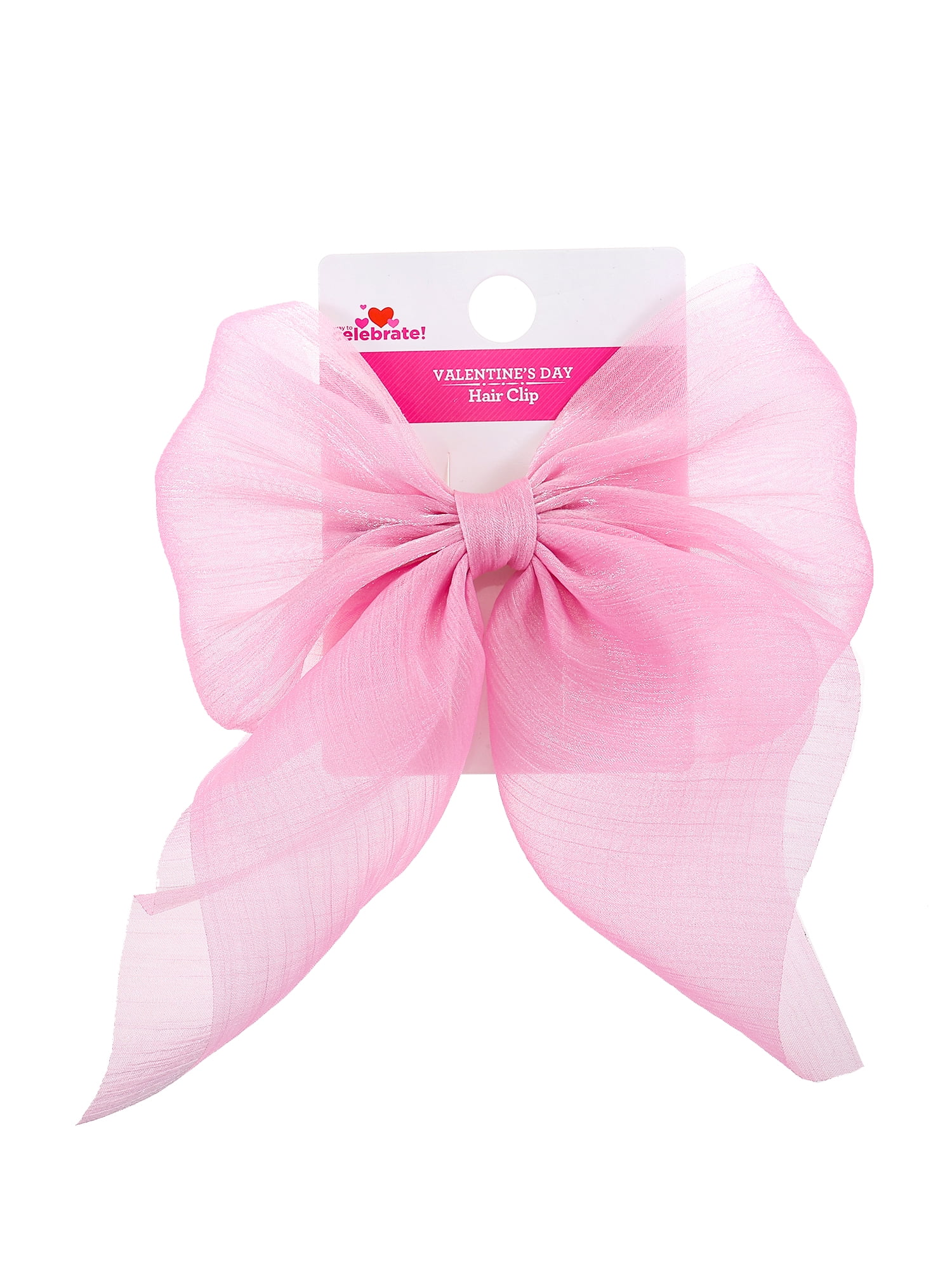 Way to Celebrate Valentine's Day Pink Hair Bow, 1 Piece