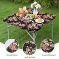 thumbnail image 4 of Pioneer Flower Floral Print Pattern Square Fitted Tablecloth with Elastic Edge,Square Table Cover,Washable Elastic Table Cover for Home Kitchen Party Decor 34"x34", 4 of 6