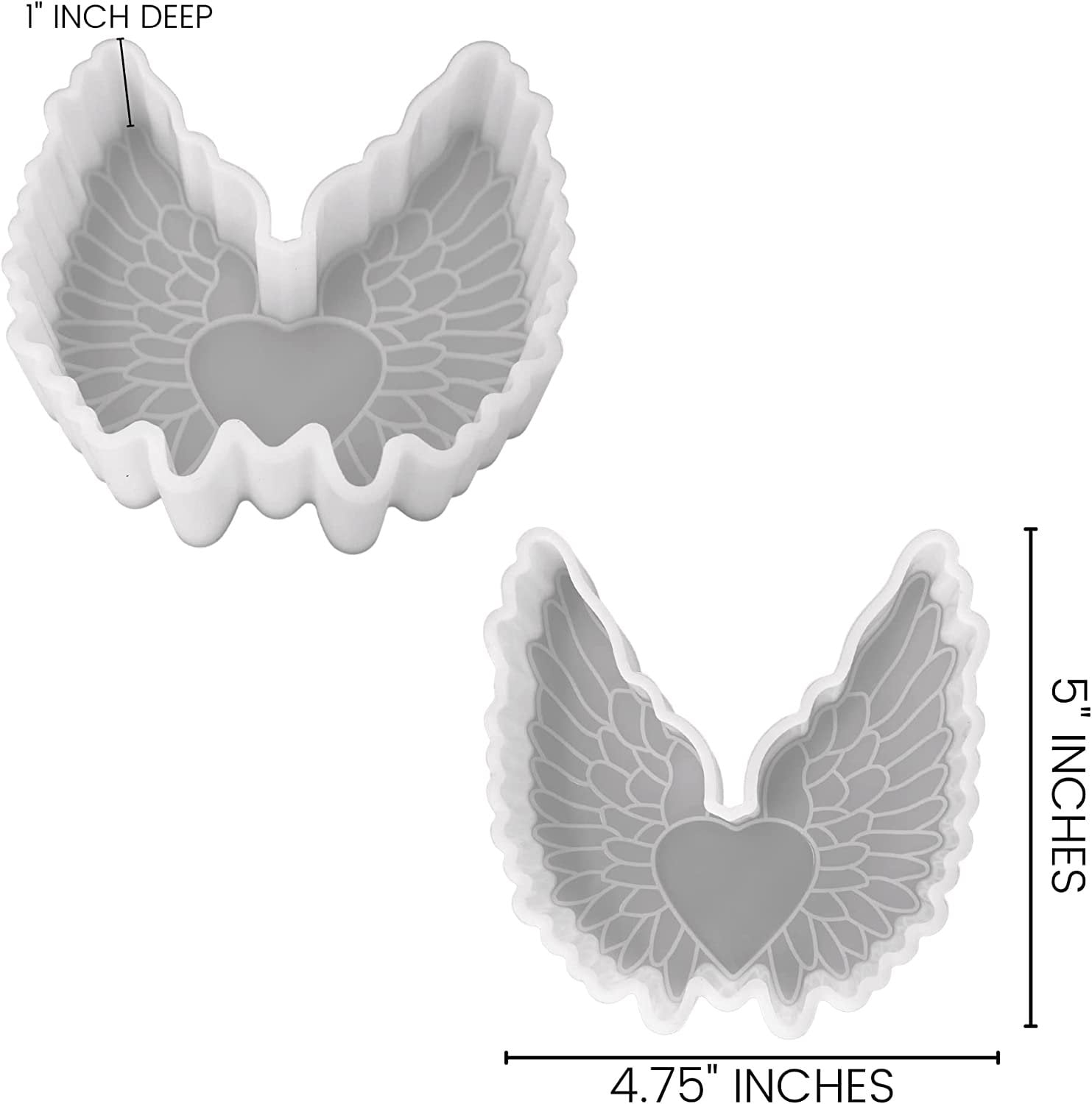 Valentine Truck Boho Rainbow Lace Heart Shaped Butt Wings with Heart Car Freshie Molds  4pk  Bulk Wholesale Pack for Scented Aroma Beads Oven Safe up to 400F Valentines Day Freshie Supplies Holiday