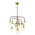 thumbnail image 1 of Z Lite 621-9MB-FB 27 in. Neutra 9 Light Matte Black & Foundry Brass Chandelier Ceiling Light, 1 of 1