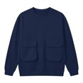 thumbnail image 7 of Horkkom Crewneck Sweatshirt Men Long Sleeve Work Casual Shirts Oversized Loose Sweatshirts with Pockets L, 7 of 7