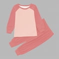 thumbnail image 2 of Gubotare Girls Long Sleeve Pajamas Kids Unisex Girls & Boys Soft Comfy Shirring Sleepwear Pajamas 2pcs Set Size 6-7 (Brick Red,6-7 Years), 2 of 5