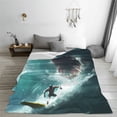 thumbnail image 5 of Vsdgher Surfing Shark Ultra-Soft Micro flannel Blanket Throw Blankets for Couch Sofa, Bed (4 sizes)-50"x40", 5 of 7