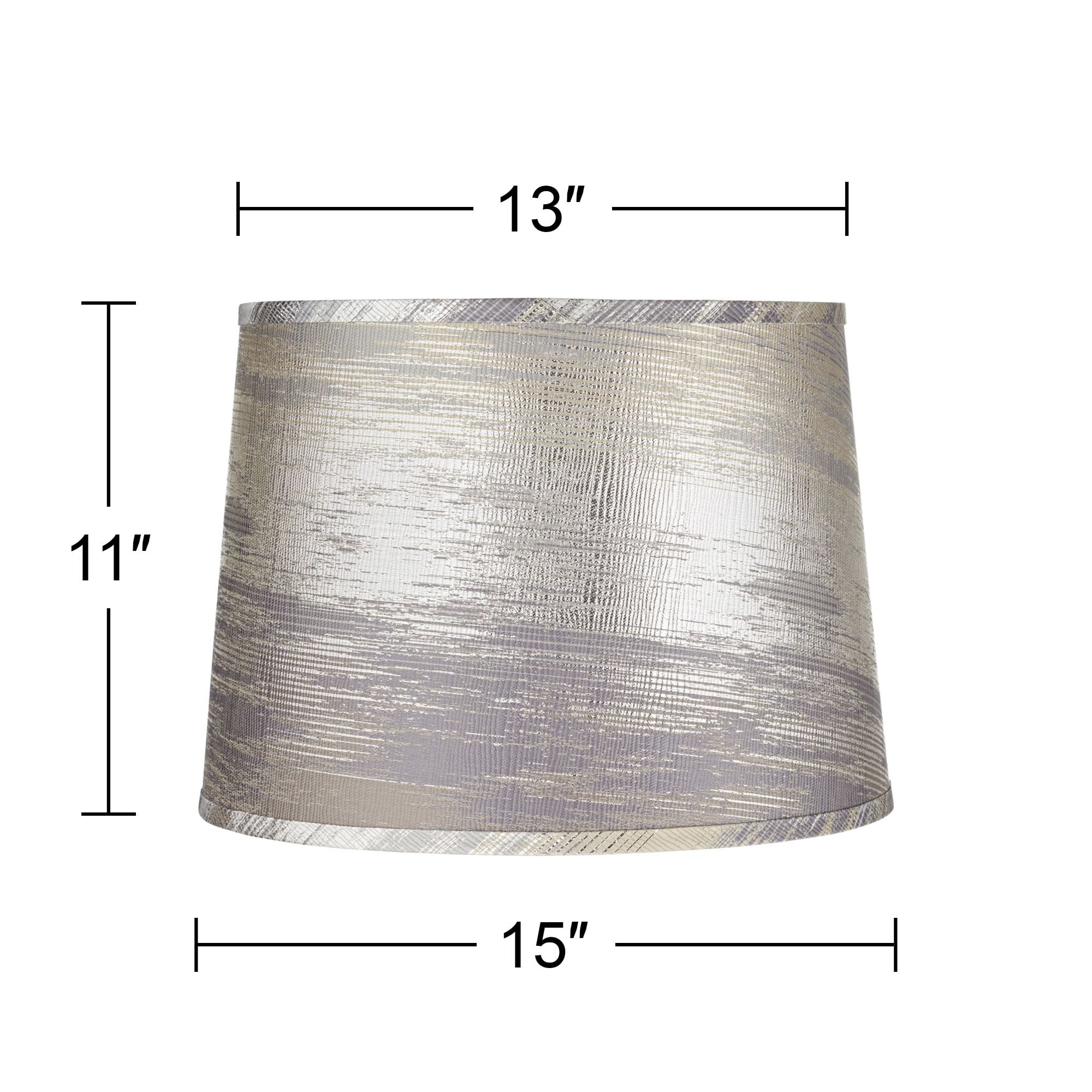 Springcrest 13" Top x 15" Bottom x 11" High x 11" Slant Print Lamp Shade Replacement Medium Gold Tapered Modern Spider Harp Finial