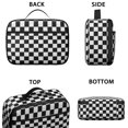 thumbnail image 3 of Black and White Checkered Pattern Insulated Lunch Bag Teens,Bento School Lunch Bag for Teens for Work,Picnic or Travel 10.6x7.7x4.3 Inches,12 Can Capacity, 3 of 6