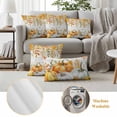 thumbnail image 6 of Orange Fall Outdoor Waterproof Pillow Covers, Thanksgiving Pumpkins Weeping Maple Leaf Vintage Decorative Square Throw Pillowcase Sofa Cushion Sham for Patio/Couch/Chair, 16"x16" 2 Pack, 6 of 8
