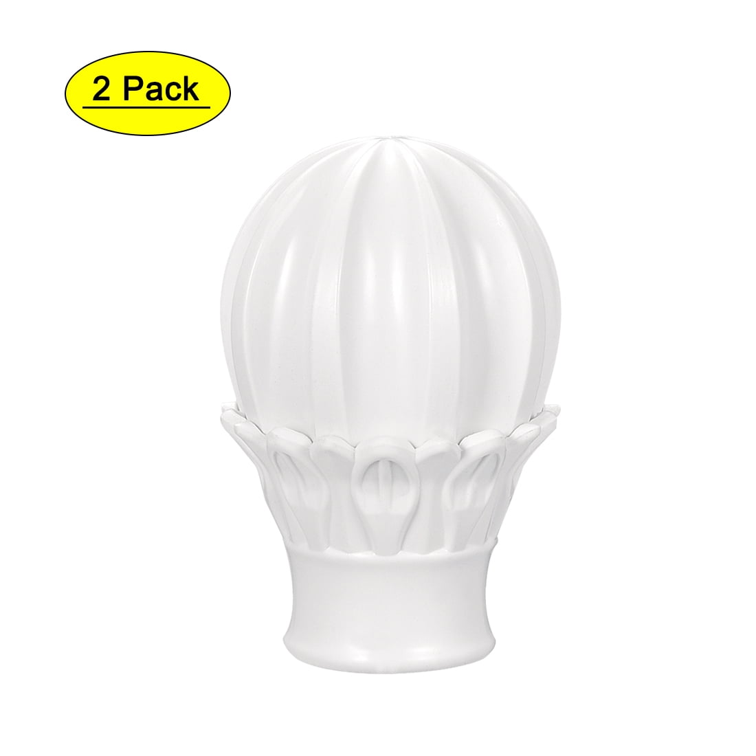 uxcell Curtain Rod Finials Plastic Cap End for 28mm Drapery Pole White 37mm X 43mm 6 Pcs