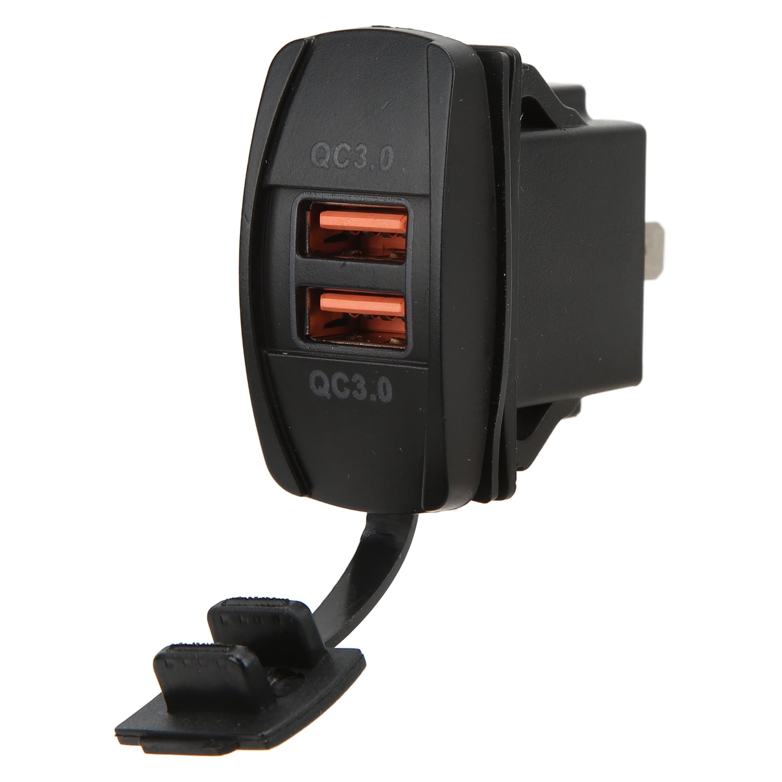 Car Charger, Rocker Switch Style Sturdy Dual USB Charger Adapter Lightweight With LED Backlight For Auto