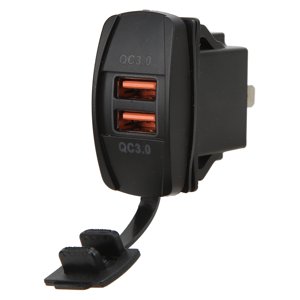 Chargeur de voiture, Rocker Switch Style Sturdy Dual USB Adaptateur de chargeur léger avec LED Feux de marche arrière pour auto