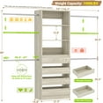 thumbnail image 7 of Aheaplus Closet System, 4-9Ft Closet Organizer with 4 Wooden Drawers, Wood Closet Organizer System with Tower, Walk-in Closet Organizer Wardrobe Garment Clothes Rack with 4 Hanging Rods, 2White Oak, 7 of 7