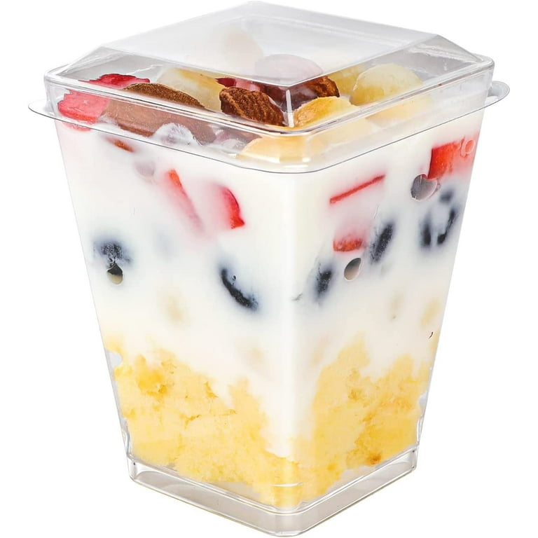 50pack 5oz Clear Plastic Dessert Cups With Lids And Spoons - Mini Parfait  Cups With Lids - Appetizer Cups For Parties Small Dessert Cups With Spoons  Pudding Fruit Ice Cream Cups Vasitos