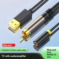 thumbnail image 2 of Gold-Plated Digital Coaxial SPDIF Audio Aux Cable 3.5mm Female TV Box Amplifier Connection Cable with USB Port Cables, 2 of 8