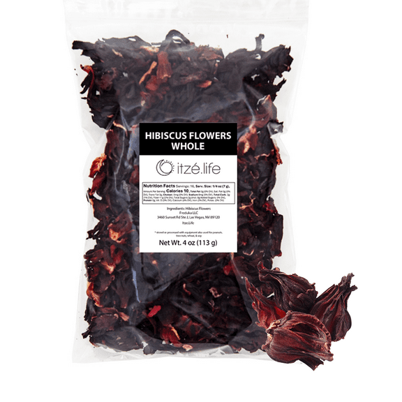 Itzé.Life Hibiscus Flowers Whole Loose-Leaf Tea 4oz, Flor de Jamaica