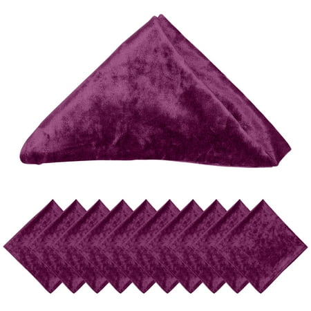 

Koyal Wholesale Burgundy Velvet Napkins For Wedding Table Decorations Reception Table Settings 10-Pack