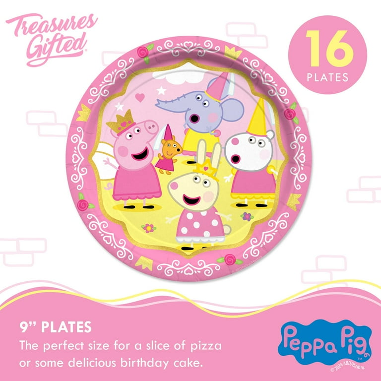 Princess Peppa Pig Party Supplies Tableware Deluxe Set for 16 Guests