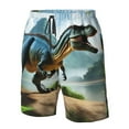 thumbnail image 2 of Yiaed Lake Forest Dinosaur A Print Men's Swim Trunks with Lining Quick Dry Sports Shorts Beach Shorts Boardshorts-XX-Large, 2 of 5