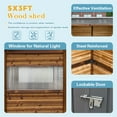 thumbnail image 5 of 5 ft. W x 3 ft. D Outdoor Iron & Solid Wood Lean-To Tool Storage Shed with Two Doors and Windows, 5 of 7