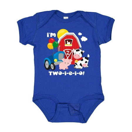 

Inktastic TWO-I-E-I-O 2nd Birthday Gift Baby Boy or Baby Girl Bodysuit