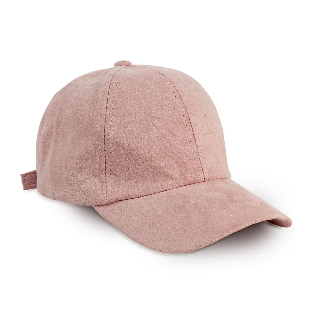 SUEDE BLUSH PINK BASEBALL CAP