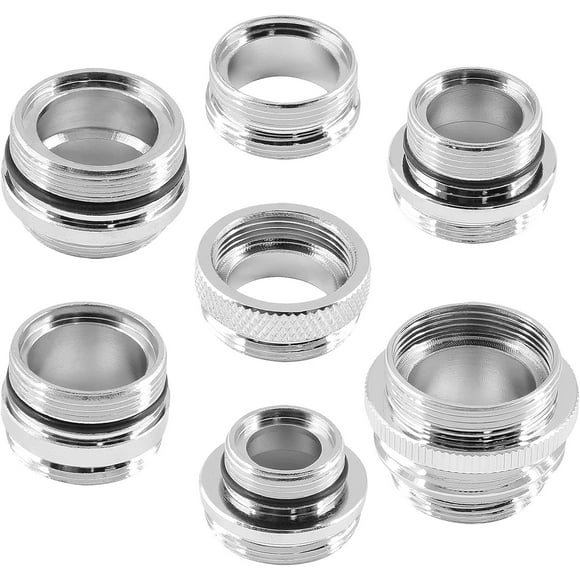 7 Pieces Faucet Adapter, Male Female Aerator Adapter, Brass Sink Faucet Adapter for Connecting Water Filter, Garden Hose, Standard Hose via Diverter